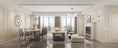 简欧客餐厅3D模型下载